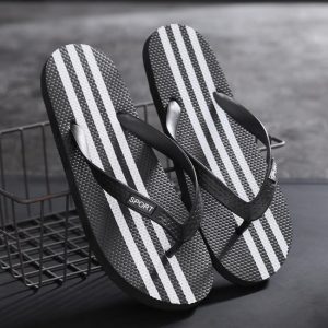 white line flip flops