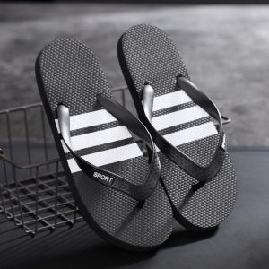 white line flip flops