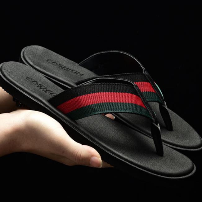 mens black flip flops