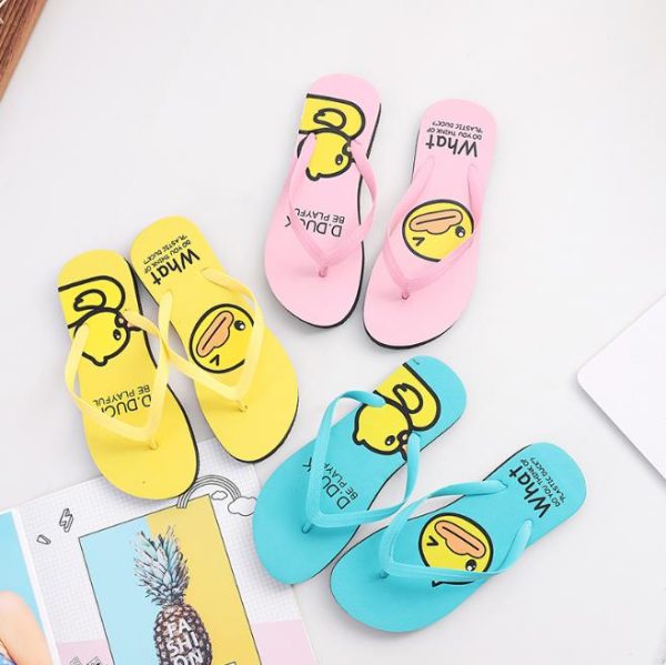 Cartoon duck couple flip flops (4)