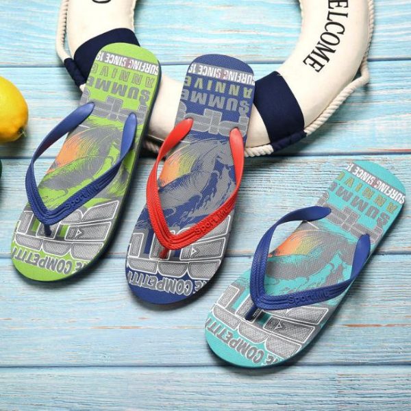 Summer home anti-skid flat flip flops (3)