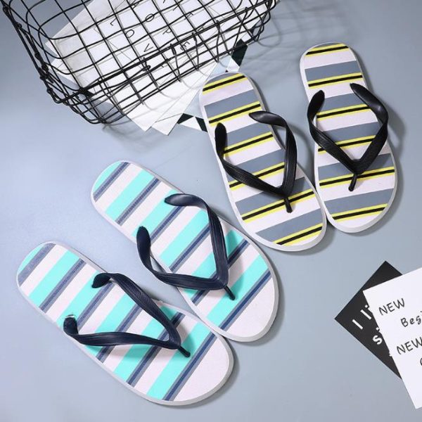 Processing custom striped flat flip flops (2)