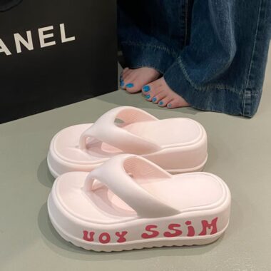 Custom 7cm platform women EVA flip flops factory
