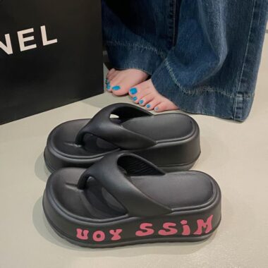Custom 7cm platform women EVA flip flops factory