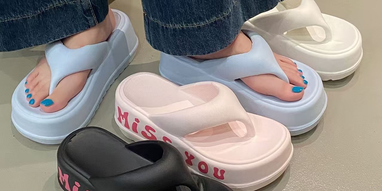 Custom 7cm platform women EVA flip flops factory
