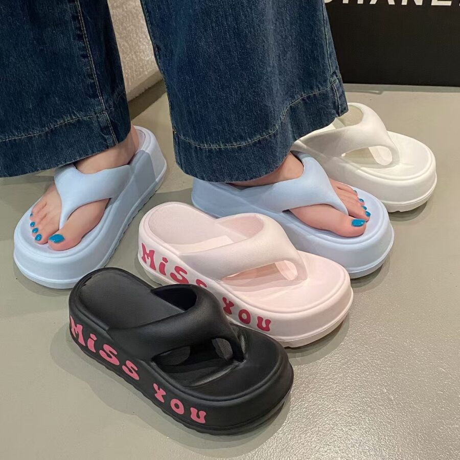 Custom 7cm platform women EVA flip flops factory