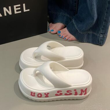 Custom 7cm platform women EVA flip flops factory