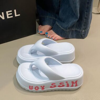 Custom 7cm platform women EVA flip flops factory
