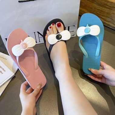 custom anti-slip summer women rubber flip flops factory