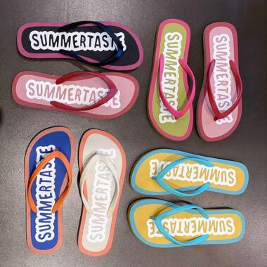custom candy color women rubber flip flops supplier