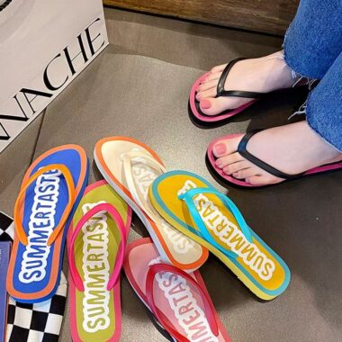 custom candy color women rubber flip flops supplier