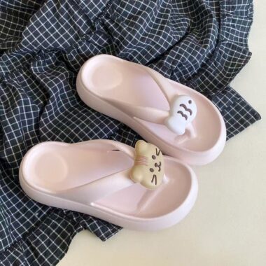Custom cute cat women EVA flip flops factory