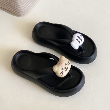 Custom cute cat women EVA flip flops factory