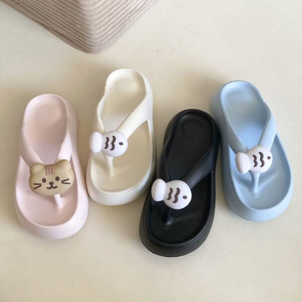 Custom cute cat women EVA flip flops factory