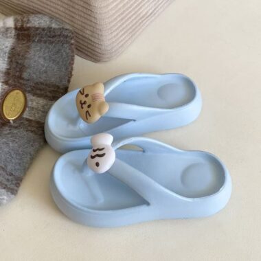 Custom cute cat women EVA flip flops factory