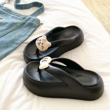 Custom cute cat women EVA flip flops factory