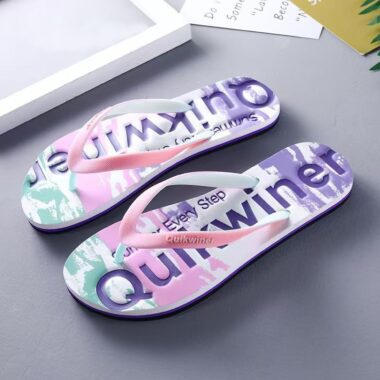 custom fashion non-slip women rubber flip flops wholesale
