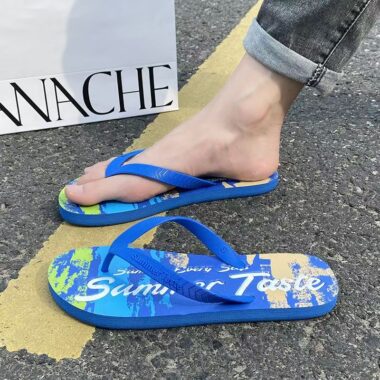 custom stylish non-slip men rubber flip flops supplier