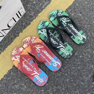 custom stylish non-slip men rubber flip flops supplier