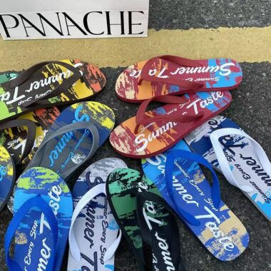custom stylish non-slip men rubber flip flops supplier