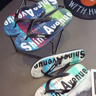 custom stylish anti-slip outdoor men rubber flip flops bulk