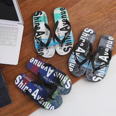 custom stylish anti-slip outdoor men rubber flip flops bulk