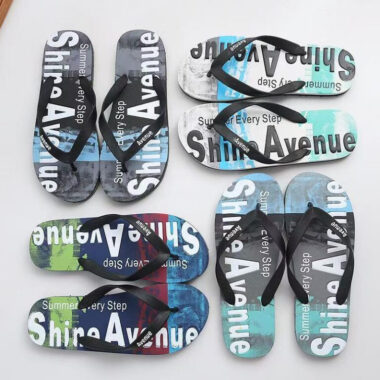 custom stylish anti-slip outdoor men rubber flip flops bulk