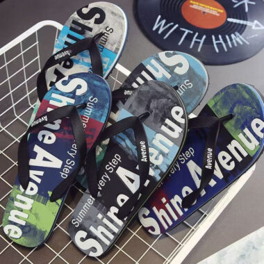custom stylish anti-slip outdoor men rubber flip flops bulk