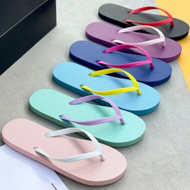 Custom summer fashion women PVC flip flops factory