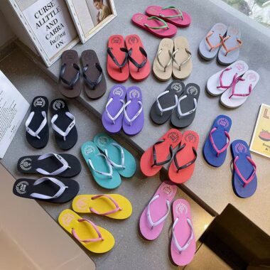 custom summer multi-color women rubber flip flops factory