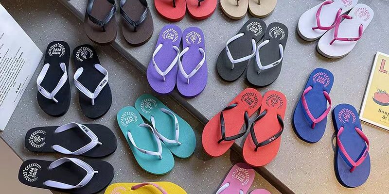 custom summer multi-color women rubber flip flops factory