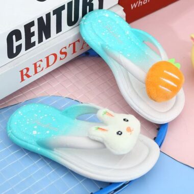 Cartoon bunny soft non-slip girls kids flip flops