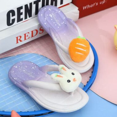 Cartoon bunny soft non-slip girls kids flip flops