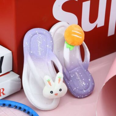 Cartoon bunny soft non-slip girls kids flip flops