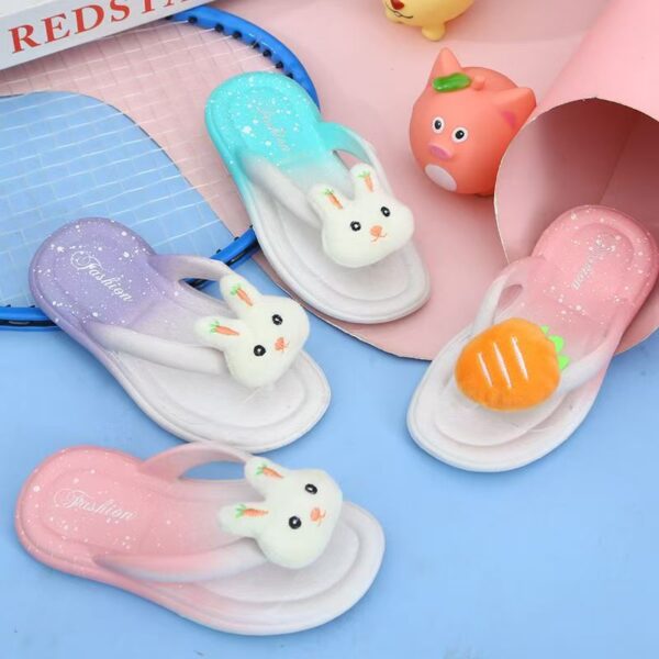 Cartoon bunny soft non-slip girls kids flip flops