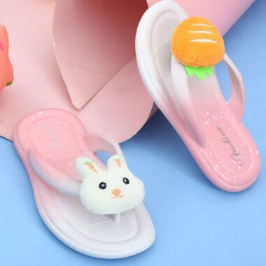 Cartoon bunny soft non-slip girls kids flip flops