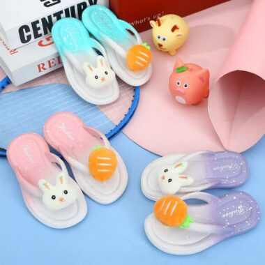Cartoon bunny soft non-slip girls kids flip flops