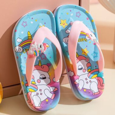 Summer cute non-slip girls kids flip flops