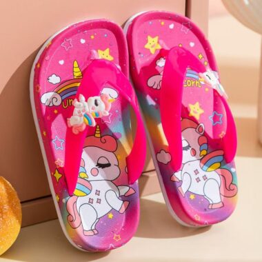 Summer cute non-slip girls kids flip flops