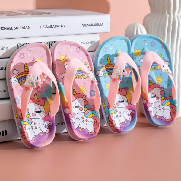 Summer cute non-slip girls kids flip flops