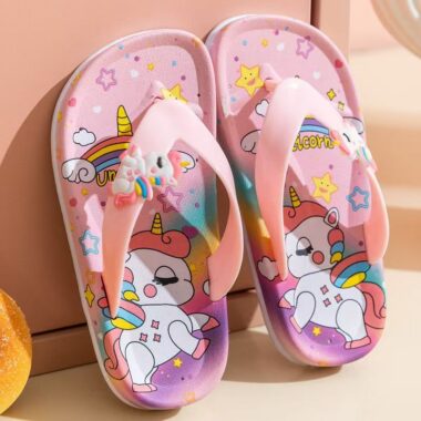 Summer cute non-slip girls kids flip flops