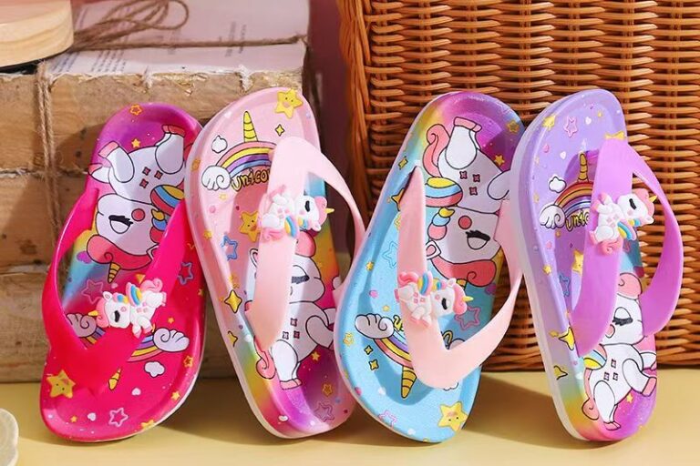 Summer cute non-slip girls kids flip flops