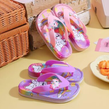 Summer cute non-slip girls kids flip flops