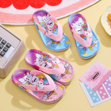 Summer cute non-slip girls kids flip flops