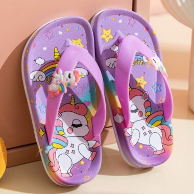 Summer cute non-slip girls kids flip flops