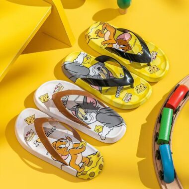 Tom and Jerry cartoon non-slip kids flip flops