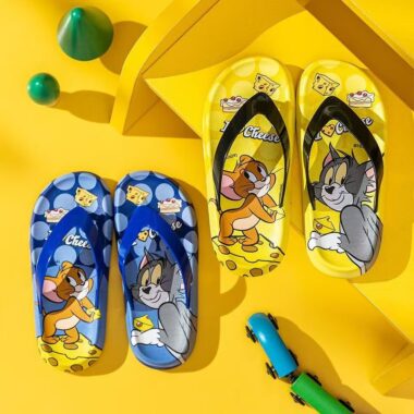 Tom and Jerry cartoon non-slip kids flip flops