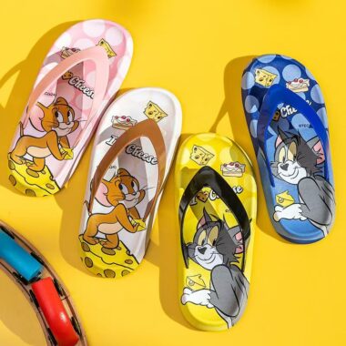 Tom and Jerry cartoon non-slip kids flip flops