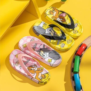 Tom and Jerry cartoon non-slip kids flip flops