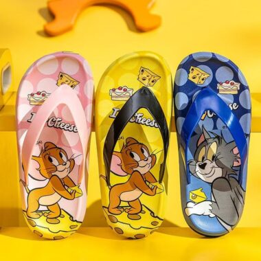 Tom and Jerry cartoon non-slip kids flip flops